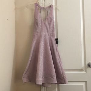 Pink Glitter Flare Mini Dress